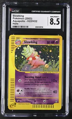 CGC 8.5 Slowking 2003 Aquapolis H22/H32 Holo Pokemon Card - Image 1