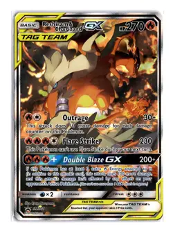 Pokemon 2019 Reshiram & Charizard GX SM201 Sm Promo Full Art Excellent - Image 1