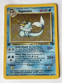 Pokemon Vaporeon 12/64 Jungle Holo 1st Edition - Image 1