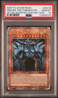Yugioh PSA 10 2025 Obelisk the Tormentor RA04-EN116 QCR 1st Edition *5374 - Image 1