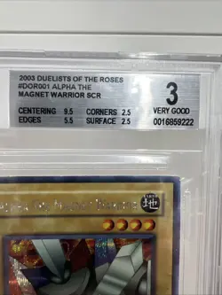 YuGiOh ALPHA THE MAGNET WARRIOR DUELISTS OF THE ROSES PROMO SCR DOR-001 BGS 3 - Image 2
