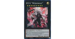 Yugioh! K9-X “Werewolf” JUSH-EN037 Super Rare 1st Edition NM Justice Hunters - Image 1