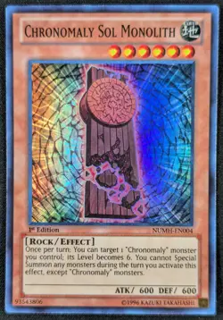 Chronomaly Sol Monolith 1996 1st Edition Super Rare Holo Yugioh NUMH-EN004 (NM) - Image 1