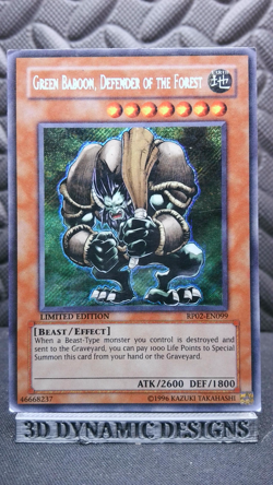 | Yugioh Green Baboon, Defender of the Forest RP02-EN099 Secret Rare LP/MP 🔥 | - Image 1