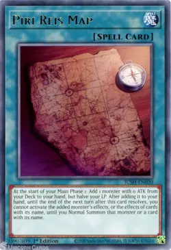 Yugioh! Piri Reis Map JUSH-EN030 Rare 1st Edition NM Justice Hunters - Image 1