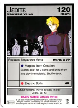 Sailor Moon CCG Premier Edition Jedite Negaverse Villian Trading Card - Image 1