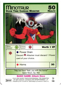 Sailor Moon CCG Premier Edition Minotaur Doom Tree Cardian Monster Trading Card - Image 1