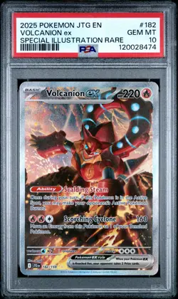 2025 POKEMON JTG EN-JOURNEY TOGETHER #182 VOLCANION EX PSA 10 - Image 1