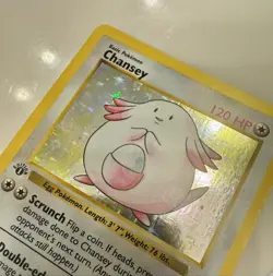 Pokemon 1st Edition Shadowless Chansey 3/102 Base Set Holo Pokemon Card - Image 3