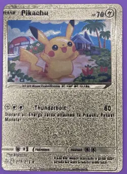 Pikachu Gold Foil Fan Art Pokemon Card 075/073 Card 70HP - Image 1