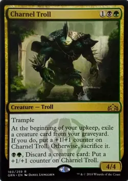 160/259 CHARNEL TROLL RARE GUILDS OF RAVNICA MTG CARD - Image 1