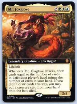 Mr. Foxglove EXTENDED ART - Commander Bloomburrow - MTG - Magic - Near Mint - Image 1