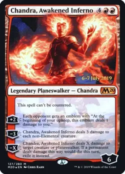Chandra, Awakened Inferno - Foil Prerelease Promo Core Set 2020 LP MTG - Image 1