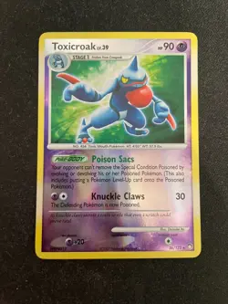 Toxicroak 36/123 Reverse Holo MISCUT Mysterious Treasures Pokemon TCG - LP+ - Image 1