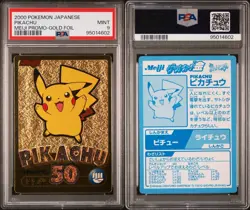 PSA 9 RARE! 2000 Pokemon Japanese Pikachu MEIJI Promo-Gold Foil - Image 3
