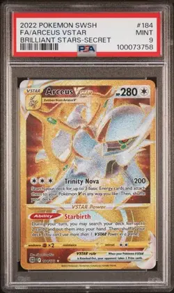2022 Pokemon Sword & Shield Brilliant Stars Arceus VStar Secret 184/172 PSA 9 - Image 1