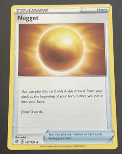 Nugget 162/192 Regular SWSH: Rebel Clash Uncommon Pokemon TCG 2020 - Image 1