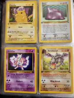 Vintage Pokemon Binder w/ 56 Cards. (1st edition, base, fossil, jungle, etc.) - Image 2