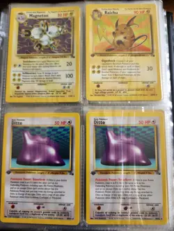 Vintage Pokemon Binder w/ 56 Cards. (1st edition, base, fossil, jungle, etc.) - Image 4