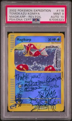 Magikarp 118/165 Expedition Base Set Reverse Holo Tomokazu Komia Auto Pokemon - Image 2