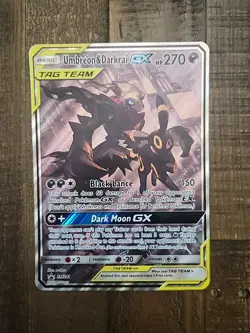 Pokemon Alternate Full Art Umbreon & Darkrai GX SM241 Tag Team Jumbo Promo Holo - Image 1