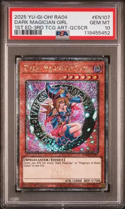 Yugioh PSA 10 2025 Dark Magician Girl RA04-EN107 QCR 1st Edition "3rd Art" *5452 - Image 1