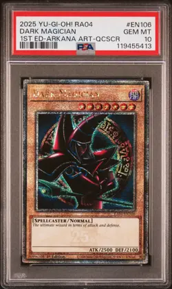 Yugioh PSA 10 2025 Dark Magician RA04-EN106 QCR 1st Edition "Arkana Art" *5413 - Image 1