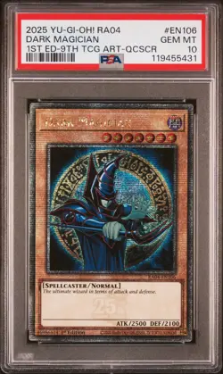 Yugioh PSA 10 2025 Dark Magician RA04-EN106 QCR 1st Edition "9th Art" *5431 - Image 1