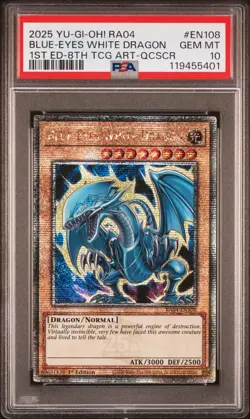 Yugioh PSA 10 2025 Blue-Eyes White Dragon RA04-EN108 QCR 1st Edition "8th" *5401 - Image 1