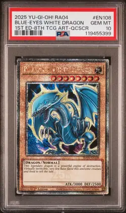 Yugioh PSA 10 2025 Blue-Eyes White Dragon RA04-EN108 QCR 1st Edition "8th" *5399 - Image 1