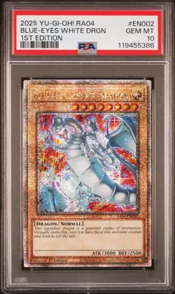 Yugioh PSA 10 2025 Blue-Eyes White Dragon RA04-EN002 QCR 1st Edition *5368 - Image 1