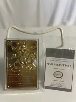 Pokemon 23K Gold Plated Mewtwo Trading Card - Image 1