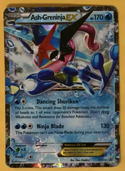 Pokemon TCG Ash-Greninja EX Black Star Promo Holo Card XY133 HP- - Image 1