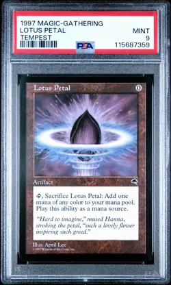 MTG Magic the Gathering 1997 Tempest Lotus Petal PSA 9 Mint Clean! - Image 1