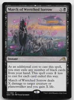 MTG March of Wretched Sorrow R Kamigawa: Neon Dynasty 111 LP - Image 1