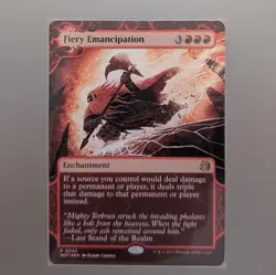1x FOIL SHOWCASE FIERY EMANCIPATION - Commander - MTG - Magic the Gathering - Image 1