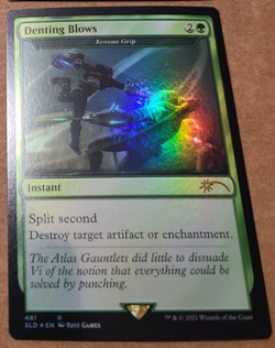 MTG Magic 1x FOIL Denting Blows / Krosan Grip Secret Lair NM - Image 1