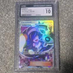 CGC 10 - Lusamine 153/156 - Ultra Prism Full Art Gem Mint Pokemon - Image 1