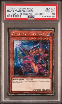 Yugioh PSA 10 2025 Dark Magician Girl RA04-EN107 QCR 1st Edition "7th Art" *5458 - Image 1