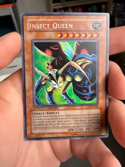 Yugioh Insect Queen CT1-EN005 Secret/Ultra Misprint Error Limited Edition LP - Image 1
