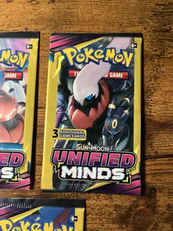 Pokemon Unified Minds 3 Card Pack Booster Art Set 3 Packs Sealed - Image 3