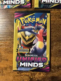 Pokemon Unified Minds 3 Card Pack Booster Art Set 3 Packs Sealed - Image 4