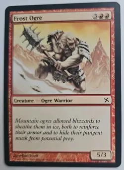 MTG Magic The Gathering Card Frost Ogre Creature Ogre Warrior Red Betrayers Of K - Image 1