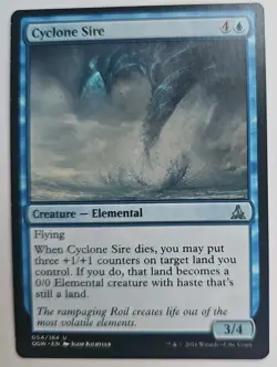MTG Magic The Gathering Card Cyclone Sire Creature Elemental Blue OGW 2016 - Image 1