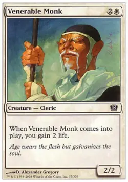 Venerable Monk -Foil Medium Play MTG 8th Edition - Image 1