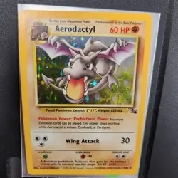 Pokemon TCG Aerodactyl 1/62 Holo Unlimited Fossil LP Great Condition - Image 1