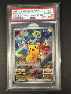 2022 Pokemon Pikachu SV-P Promo Scarlet & Violet Chinese Edition, PSA 10 GEM MT! - Image 1