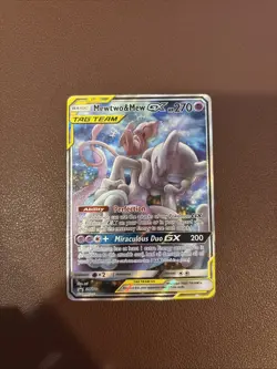 Pokemon Mewtwo & Mew GX Full Art Black Star Promo Holo SM191 Sun & Moon - Image 1