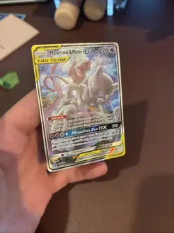 Pokemon Mewtwo & Mew GX Full Art Black Star Promo Holo SM191 Sun & Moon - Image 3