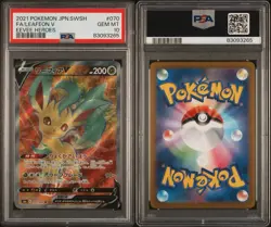 2021 Pokemon Japanese SWSH Eevee Heroes Leafeon V #070 Full Art PSA 10 - Image 3